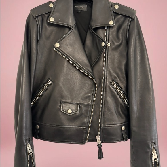 Mackage Black Leather Biker Jacket - Picture 3 of 9